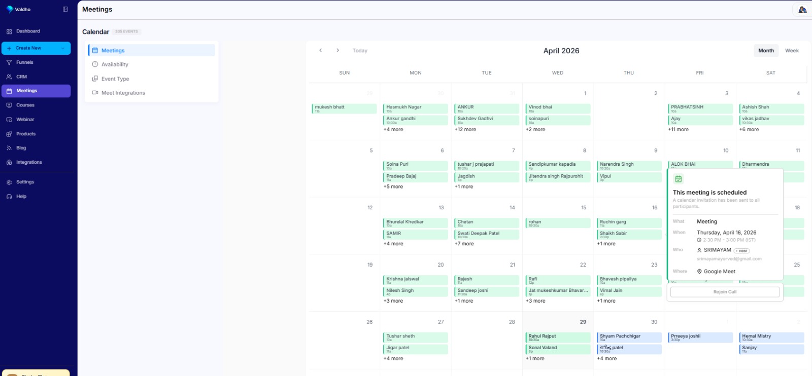 Daily Appointment Calendar